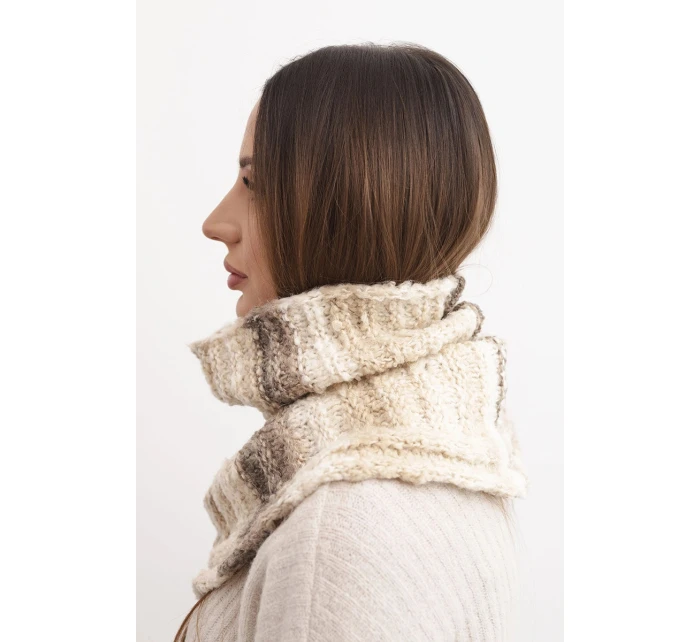 Dámský pletený měkký šátek golf zimní KN21 béžový