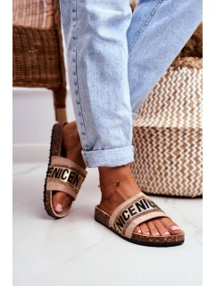 Nazouváky Na Korkové Podrážce Se Zirkony Béžové Be model 21536465 - EVENTO