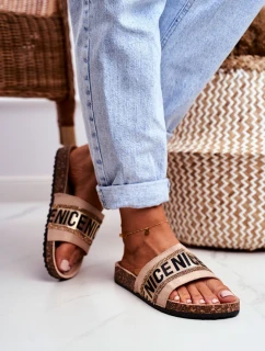 Nazouváky Na Korkové Podrážce Se Zirkony Béžové Be model 21536465 - EVENTO