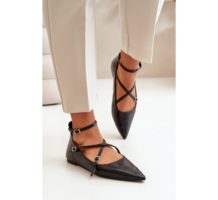 Dámské Baleríny S A Pásky Černé model 21670182 - Boto Dámské Baleríny S A Pásky Černé model 21670182 - Boto