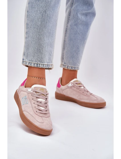Semišové Sportovní Boty Sneakers Dámské D.Franklin DFSH387005 Špinavě Růžové