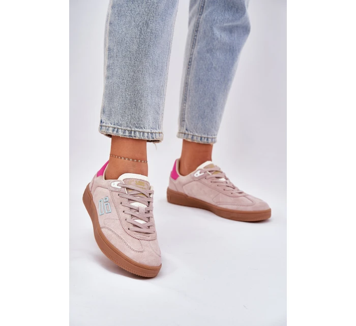 Semišové Sportovní Boty Sneakers Dámské D.Franklin DFSH387005 Špinavě Růžové