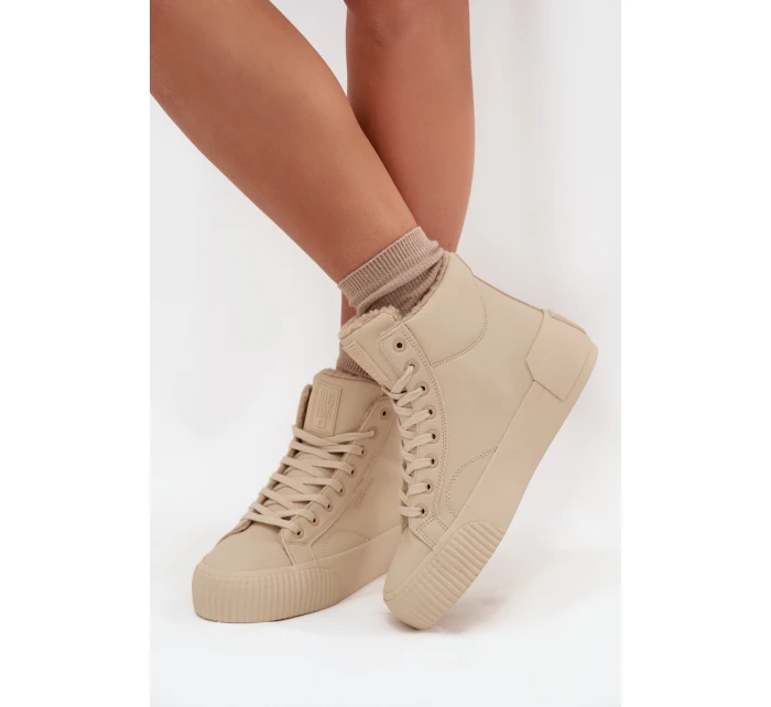 Zateplené dámské tenisky na platformě Big Star OO274795 Béžové Zateplené dámské tenisky na platformě Big Star OO274795 Béžové