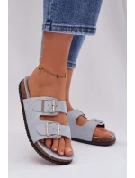 Dámské pantofle s přezkami Modré Oliena