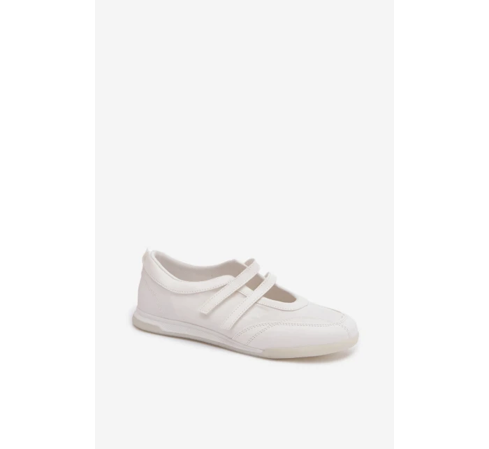 Sportovní dámské baleríny S Paskami Bílé Farvessa Sportovní dámské baleríny S Paskami Bílé Farvessa