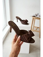 Dámské lodičky na podpatku s mašlí Čokoládové Jelessa Dámské lodičky na podpatku s mašlí Čokoládové Jelessa