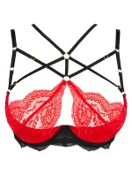 Dámská sexy podprsenka model 20189003 Červená s černou - Axami Dámská sexy podprsenka model 20189003 Červená s černou - Axami