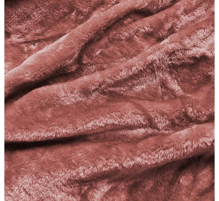 Dámská zimní prošívaná bunda v cihlové barvě (2M-963)