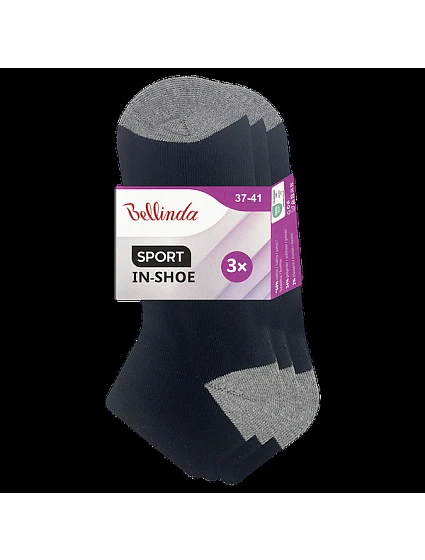 Dámské sportovní kotníkové ponožky 3 páry SPORT WOMEN IN-SHOE 3x - BELLINDA - černá Dámské sportovní kotníkové ponožky 3 páry SPORT WOMEN IN-SHOE 3x - BELLINDA - černá