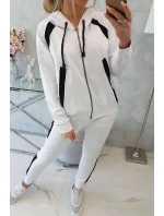 Pruhovaná sportovní souprava bílá