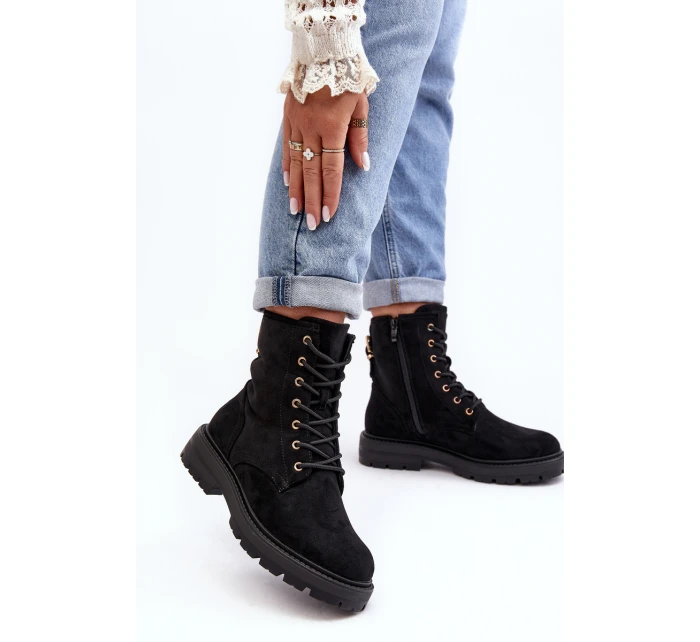 Dámské Workery Botky na Zip Černé model 21638121 - Boto Dámské Workery Botky na Zip Černé model 21638121 - Boto