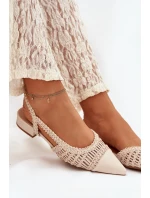 Dámské sandály s pleteným na platformě světle béžové model 21911450 - Boto Dámské sandály s pleteným na platformě světle béžové model 21911450 - Boto