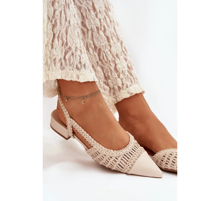 Dámské sandály s pleteným na platformě světle béžové model 21911450 - Boto Dámské sandály s pleteným na platformě světle béžové model 21911450 - Boto