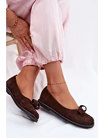 Kožené Semišové Dámské Polobotky model 22101235 Čokoládové - Zazoo