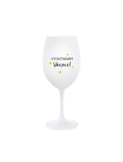 VYCHUTNÁVÁM SI VÁNOCE - bílá  sklenice na víno 350 ml