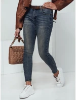 Dámské úzké džíny SKINNYJEAN kalhoty s páskem námořnická modrá FashionStreet UY2328