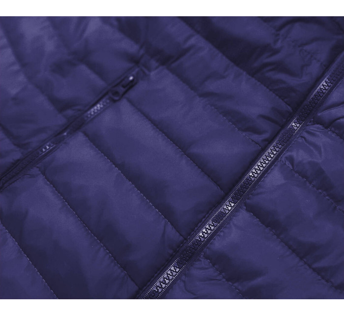 Tmavě modrá lehká dámská prošívaná bunda (20311-215)