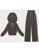 Dámský komplet v grafitové barvě - mikina a kalhoty typu cargo (AMG-322A) Dámský komplet v grafitové barvě - mikina a kalhoty typu cargo (AMG-322A)