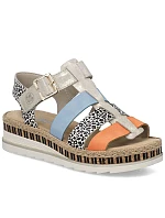 Dámské kožené sandály na platformě Rieker V7904-90