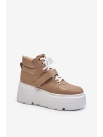 Zazoo 3450 Dámské Kožené Tenisky Beige