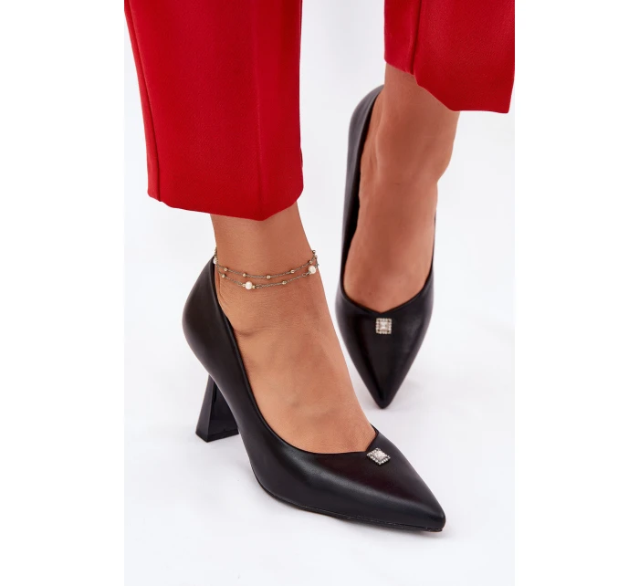 Elegantní lodičky na se  černé model 21692769 - VINCEZA