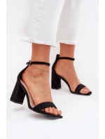 Dámské Sandály Na Podpatku Z Eko Semiše Černé Elirae Dámské Sandály Na Podpatku Z Eko Semiše Černé Elirae