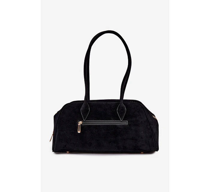 Eko semišová kabelka s přívěskem Černá Noelia