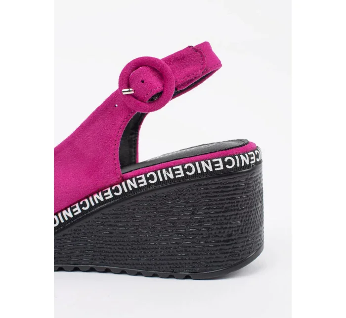 Dámské sandály na klínku FL1628 Fuchsie - GOODIN