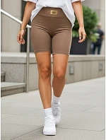 Dámské sportovní cyklistické kraťasy v barvě kamelové, FashionStreet SY0558 Dámské sportovní cyklistické kraťasy v barvě kamelové, FashionStreet SY0558