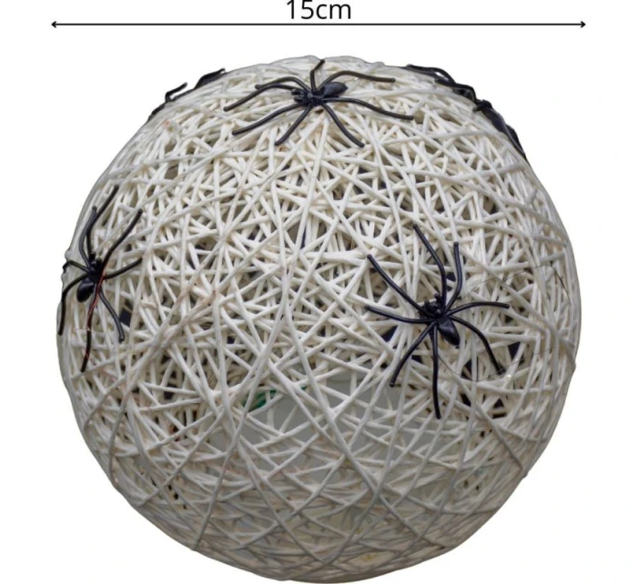DEKORATIVNÍ KOULE VEDLA PAVOUK LAMPA 15CM HALLOWEEN BÍLÁ DEKORATIVNÍ KOULE VEDLA PAVOUK LAMPA 15CM HALLOWEEN BÍLÁ