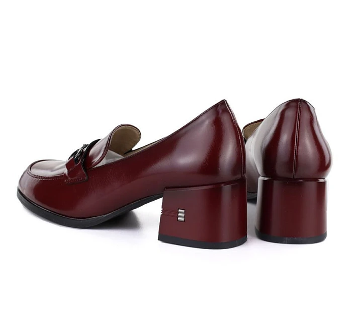 Dámské kožené polobotky na podpatku model 22097239 - VINCEZA