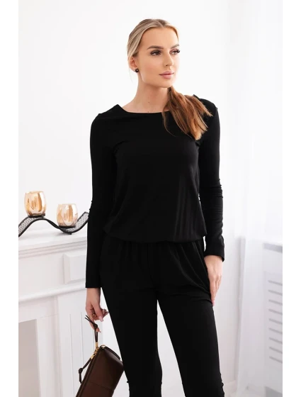 Viskózový overal do pasu černý Viskózový overal do pasu černý