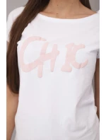 Dámská bavlněná halenka s potiskem model 22011720 bílá - K-Fashion