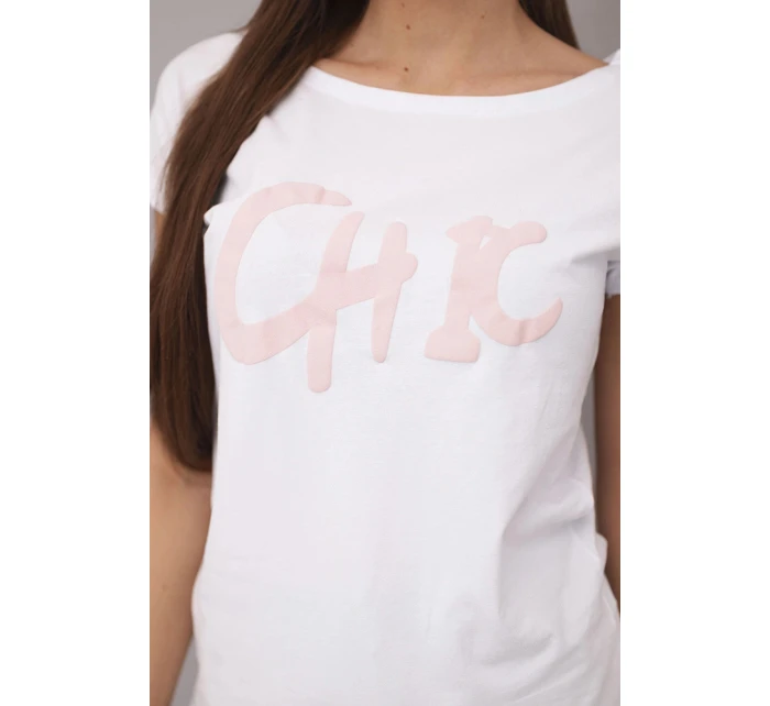 Dámská bavlněná halenka s potiskem model 22011720 bílá - K-Fashion