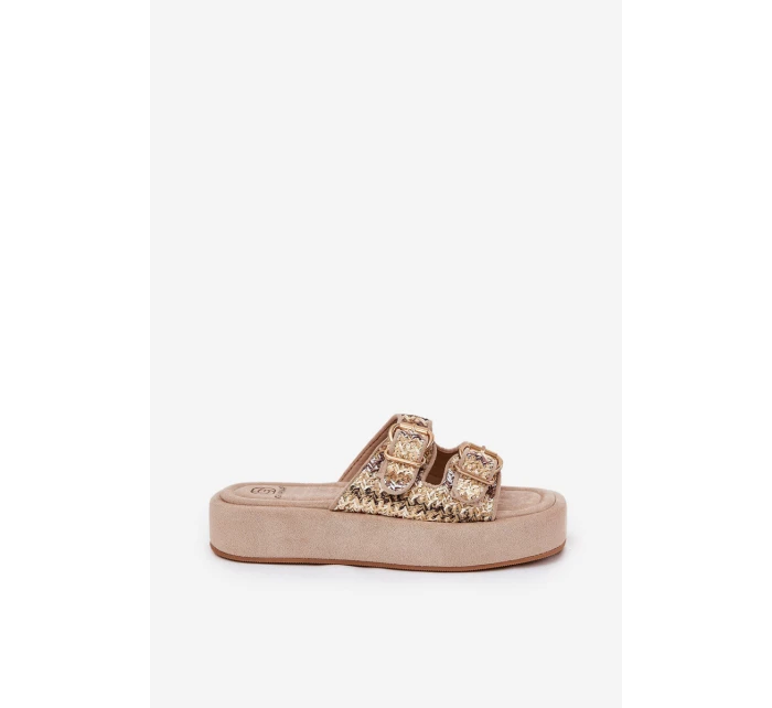 Dámské Sandały Na Platformě S Přezkami A Khaki model 21688844 - Boto