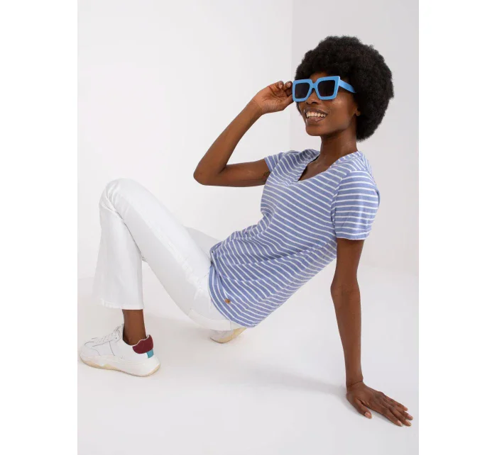 Tričko D16054M02431A bílé a modré