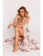 M781 Šifonové maxi šaty s rozparkem na nohou - model 2