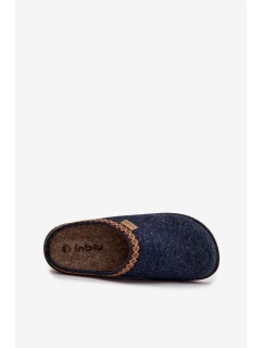 Dámské pantofle s výšivkou Inblu – tmavě modré