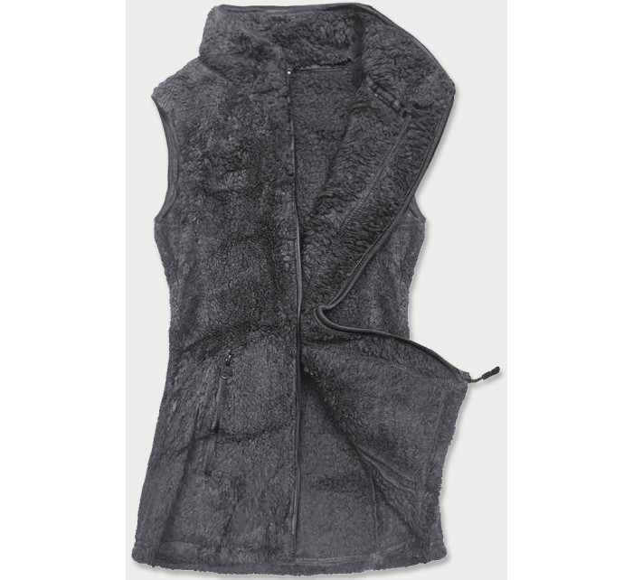 Tmavě šedá dámská plyšová vesta model 17969113 - J.STYLE