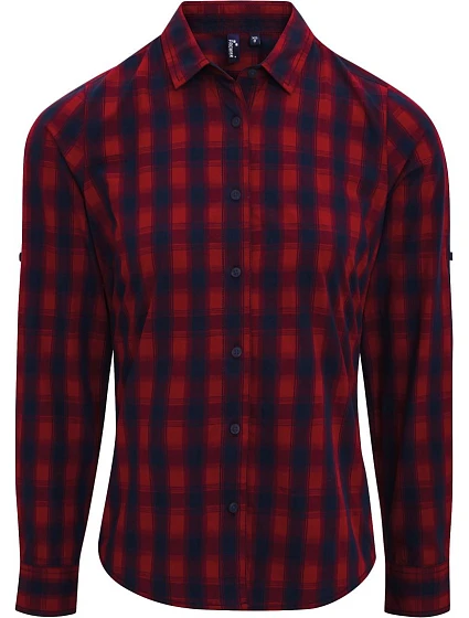 Premier PR 350 Popelínová halenka s dl. rukávem "Mulligan" 39.0350 red/navy Premier PR 350 Popelínová halenka s dl. rukávem "Mulligan" 39.0350 red/navy