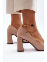 Loděnky Na Podpatku S Mašlí Beige Ariemessa