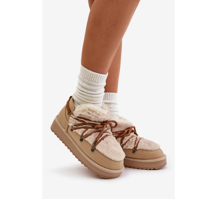 Nízké Sněhule Na Platformě S Kožešinou Béžové model 21674751 - D.Franklin