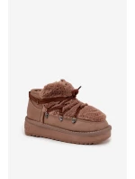 Dětské sněhule s kožíškem  hnědé model 21714089 - D.Franklin