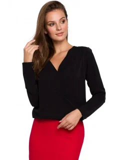 model 15103578 Zavinovací halenka černá - Makover