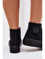 Dámské plátěné tenisky na platformě Big Star – černé Dámské plátěné tenisky na platformě Big Star – černé