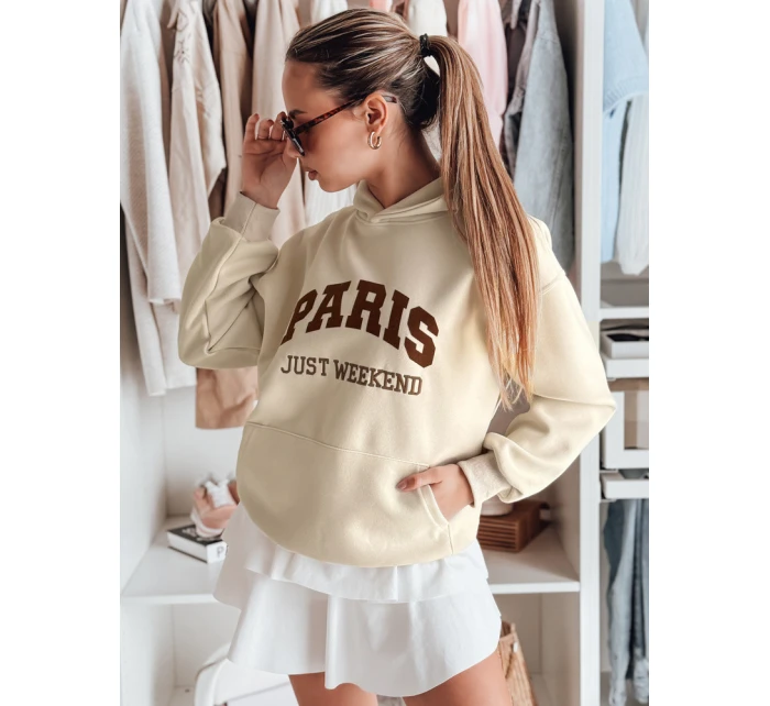 Dámská oversize mikina PARISSIA béžová FashionStreet BY1457