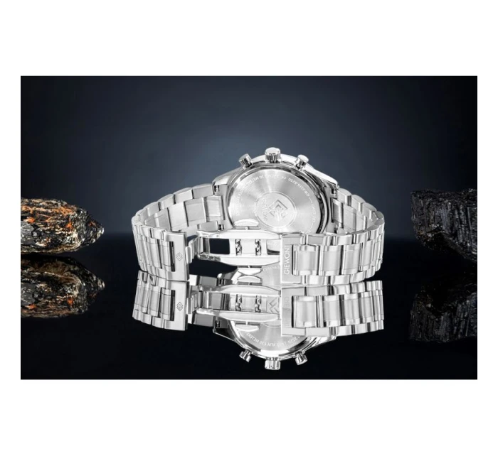 Pánské hodinky Giewont Chronograph Sapphire Silver Blue GW6310-B3