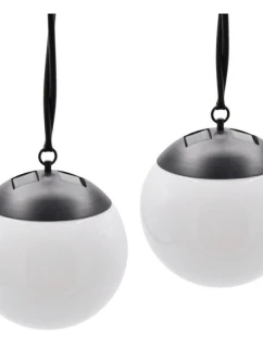 SOLÁRNÍ LAMPA PLASTOVÁ KOULE ZÁVĚSNÁ 20CM