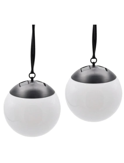 SOLÁRNÍ LAMPA PLASTOVÁ KOULE ZÁVĚSNÁ 20CM