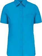 Kariban K 548 Popelínová halenka "Judith" s krátkým rukávem 20.K548 bright turquoise